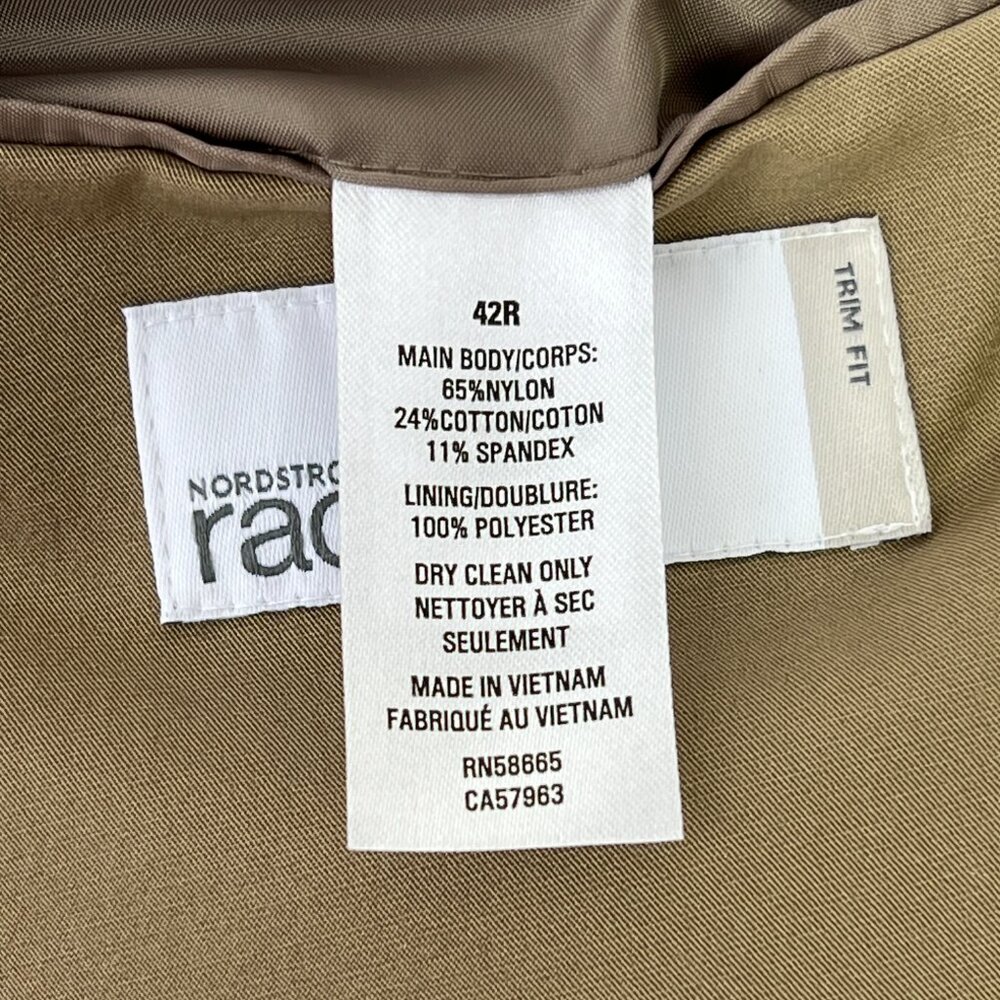 Nordstrom Rack Men's Tan Cotton/Spandex Lightweight Stretchy Sport Coat Size 42R - Picture 10 of 12